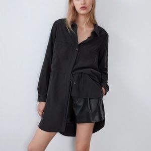 Zara Asymmetrical Shirt with Pockets